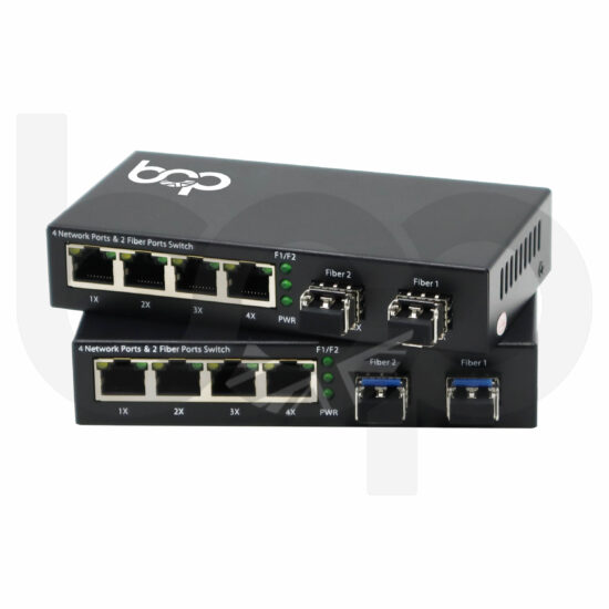 Media Converter 2 x SFP to 4 x RJ45 – 1000M