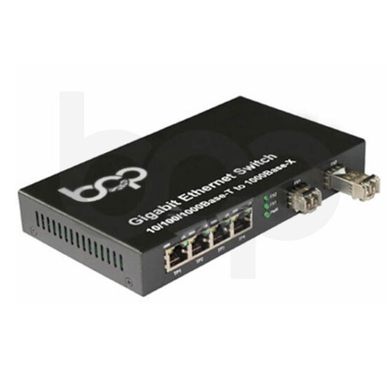 Media Converter 2 x SFP to 4 x RJ45 – 10/100M