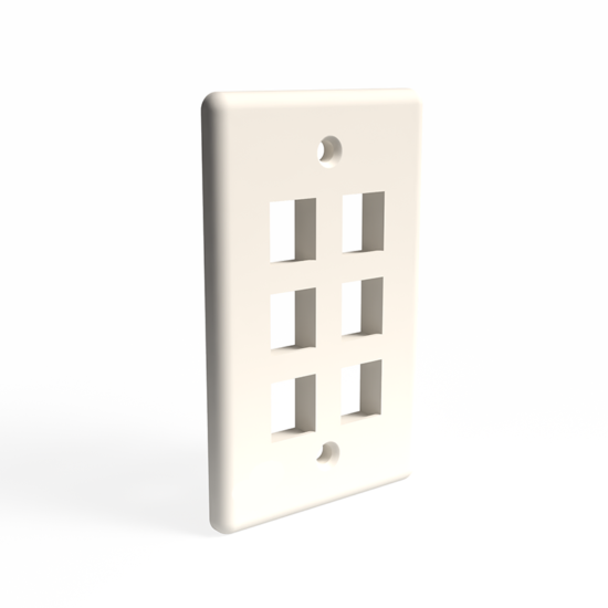 US Faceplate, Flat, 6 Port KSJ 70x114mm