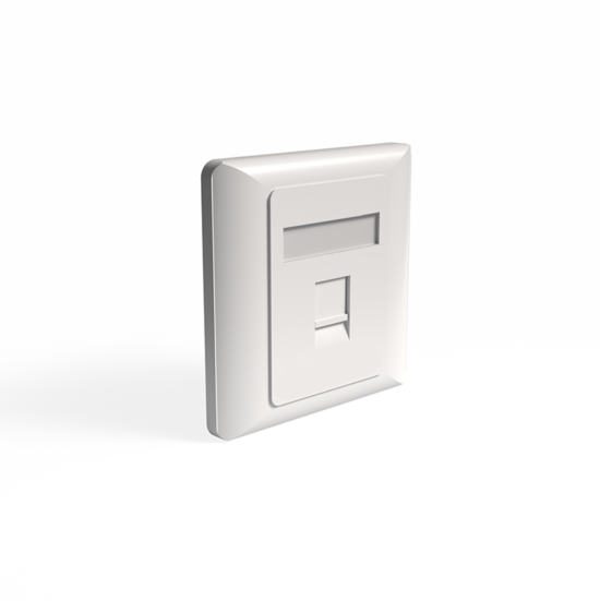 UK Faceplate, Single Gang, 1 Port KSJ, Recycled Materials, 86x86mm